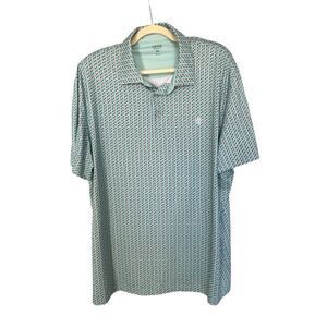 Izod Golf XXL Polo Shirt Geometric Dolphin Print Blue Red Short Sleeve